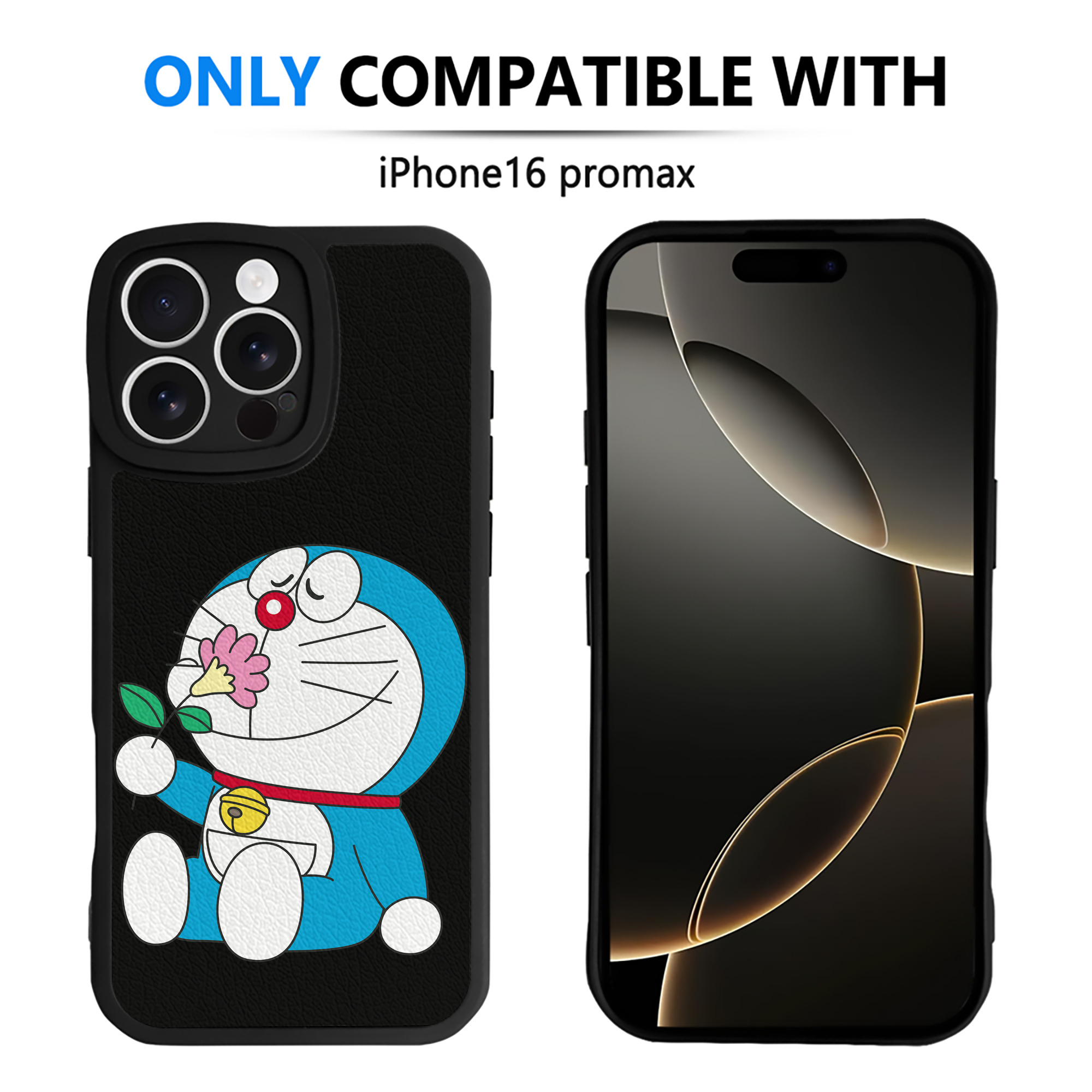 （画像用） ドラえもん Doraemon 【iPhone 16シリーズ対応】シリコンスマホケース（レザー調） 材質：シリコン